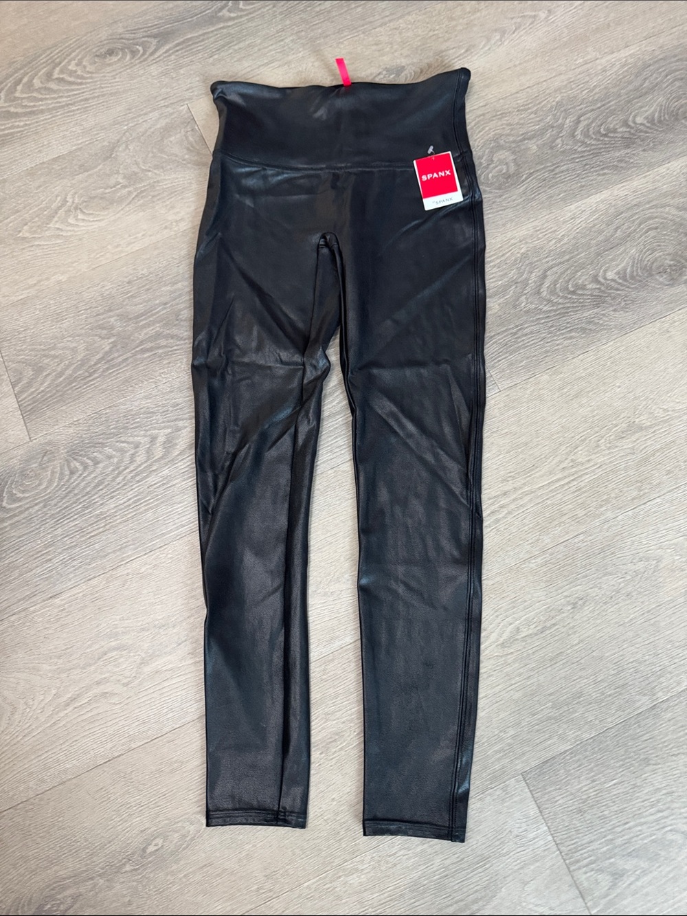 SPANX Black Faux Leather High-Waist Leggings